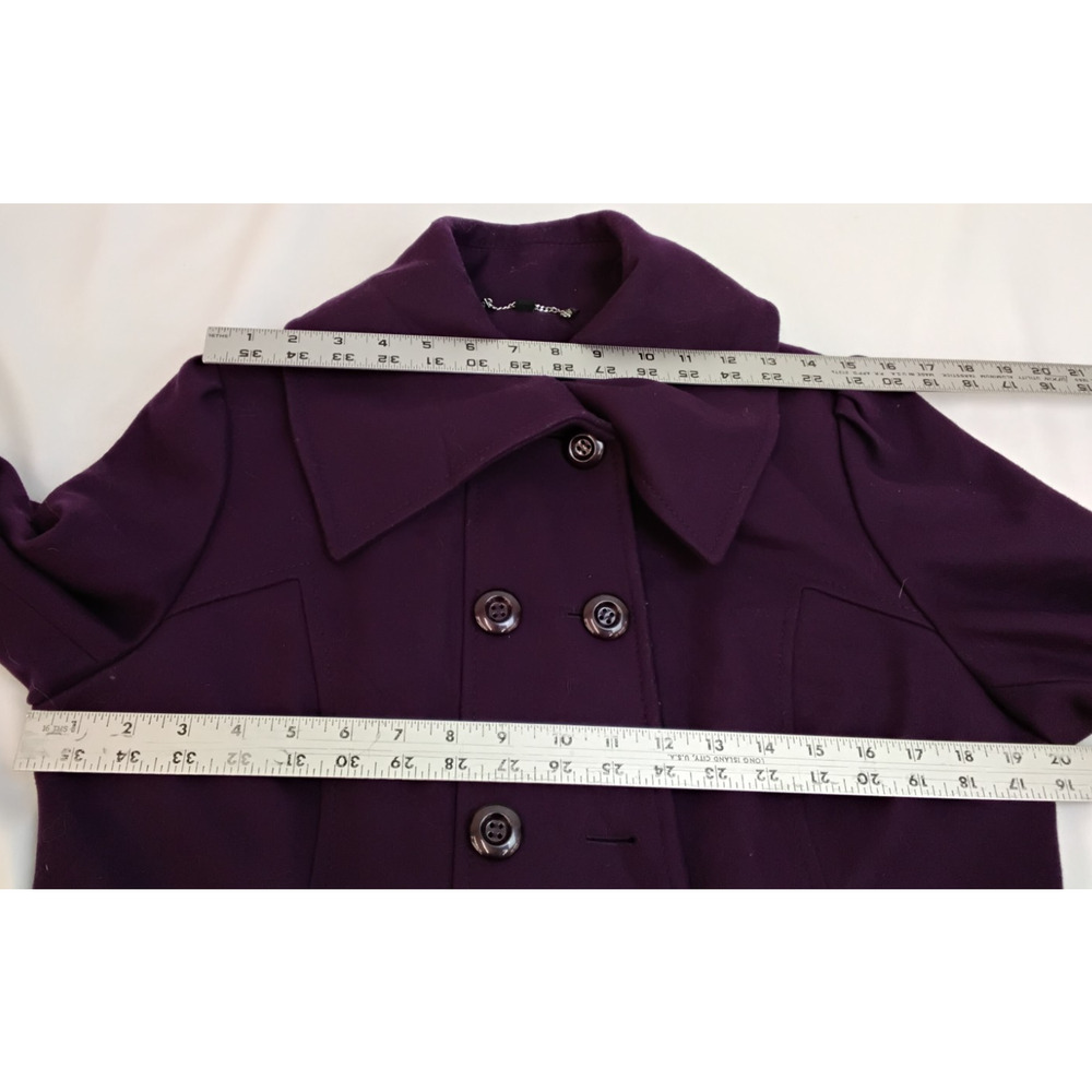 Guess Wool Blend Peacoat Women's Large Petite Purple Double Breasted #Z5447 - Picture 13 of 16